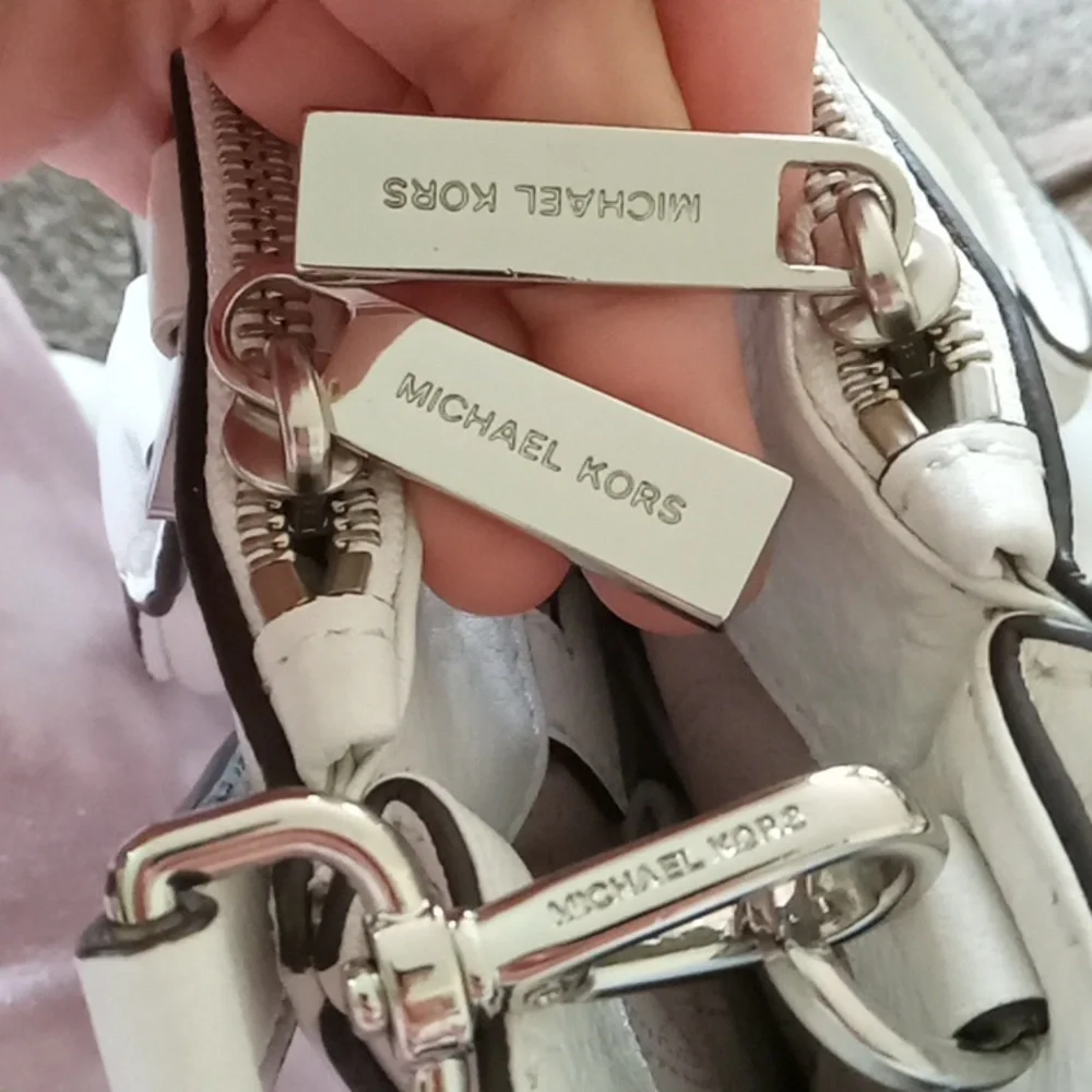 Michael Michael Kors White Leather Audrey Satchel